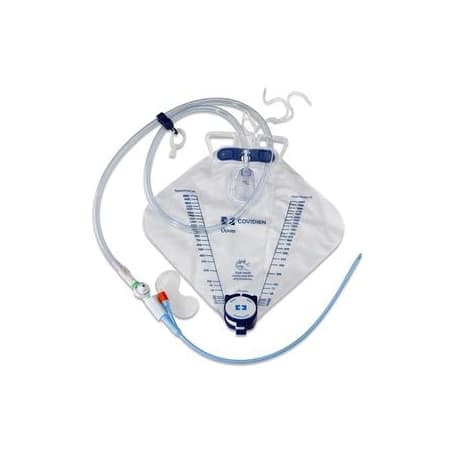 Dover Silicone Foley Urine Meter Tray with Hand Sanitizer and Castile Soap Wipe, Coude Tip, 400 mL, 16Fr - Image 1