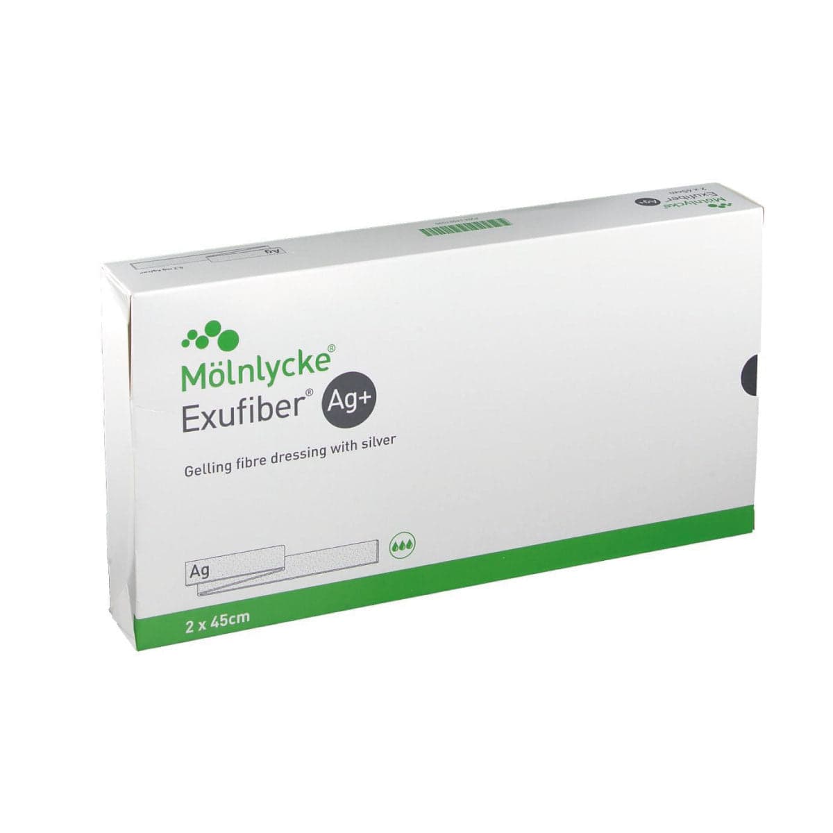 Exufiber Ag+ Antimicrobial Gelling Fiber Dressing - Image 1