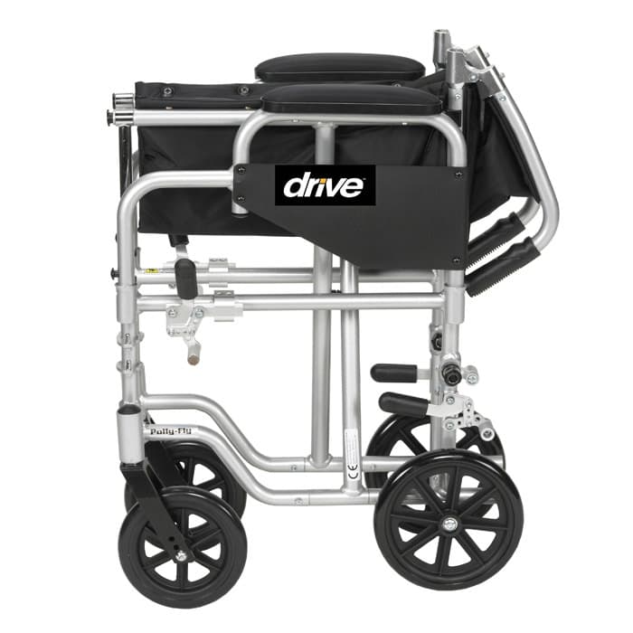 Drive Medical Poly-Fly high strength light weight transport wheelchair with swing-away footrest - Image 3