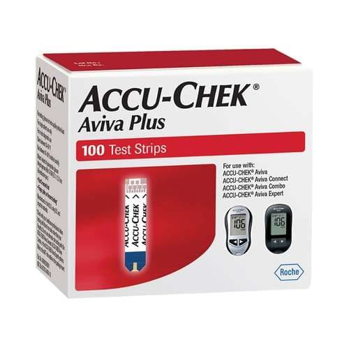 Accu-Chek Aviva Plus Blood Glucose Test Strips, 100 Strip