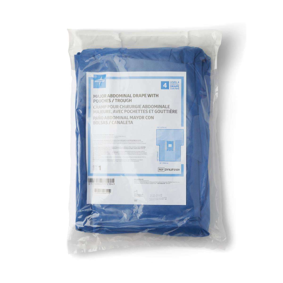 Medline Major Abdominal Surgical Drape with Pouches - Image 1