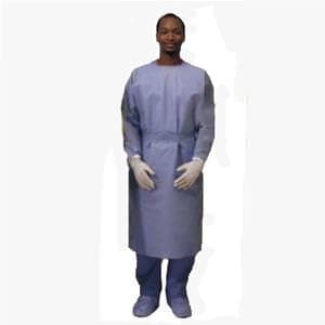 Convertors Non-Sterile Procedure Gown Universal, Blue, Tri-Layer SMS Fabric - Package of 10 - Image 1