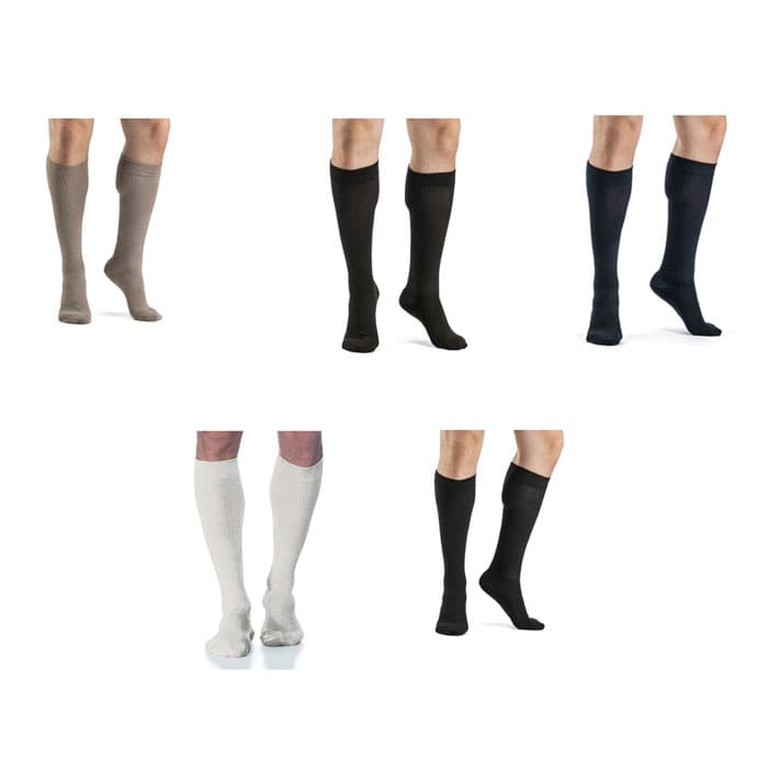 Sigvaris Casual Cotton Mens Calf High Compression Socks, 15-20 mmHg - Image 1