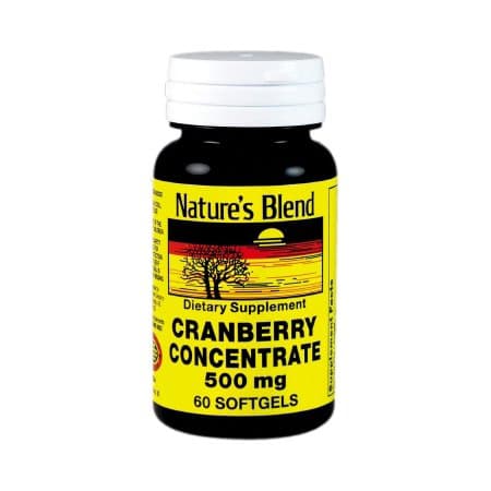 Nature's Blend Herbal Supplement Softgel Cranberry Flavor, 500 mg - Bottle of 60