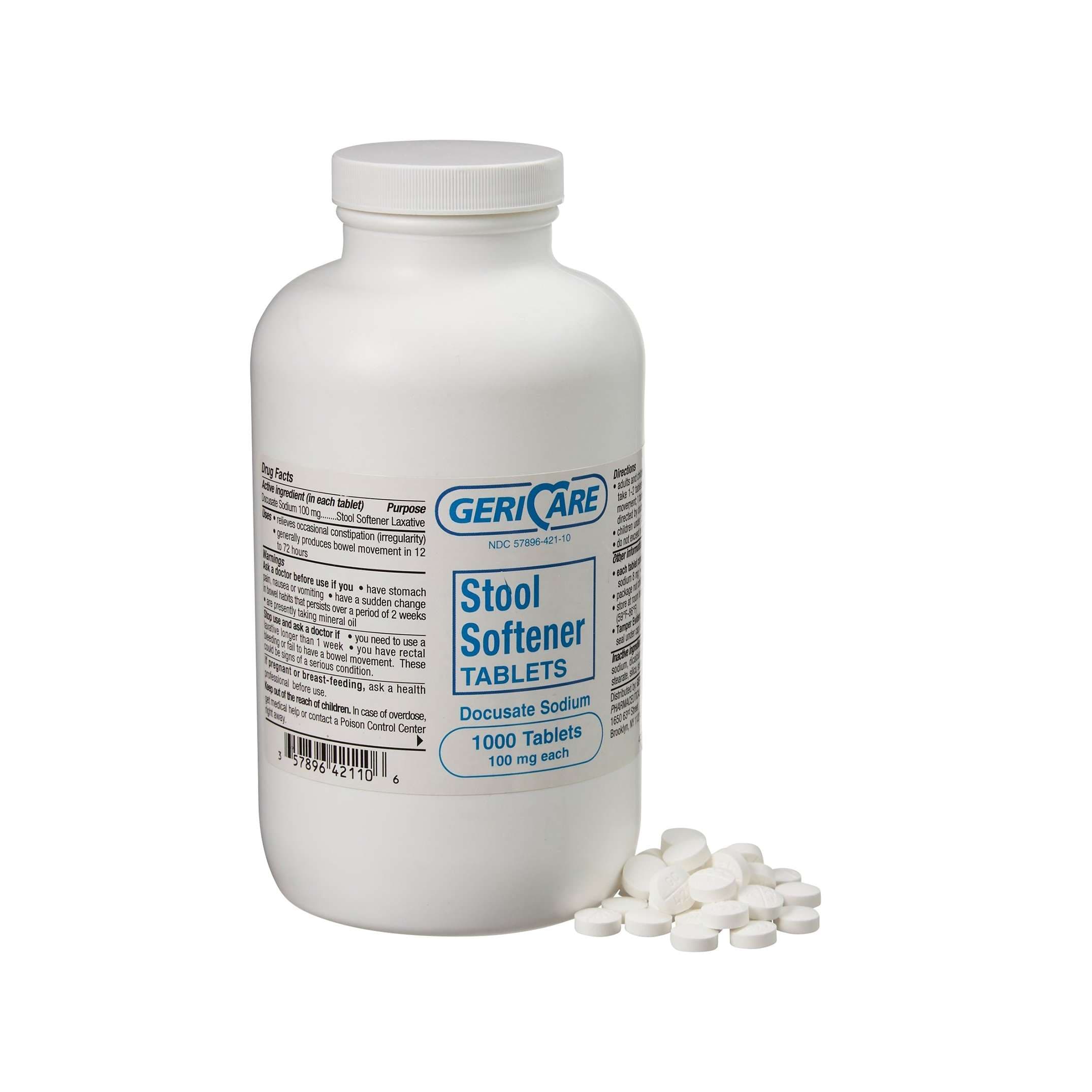 Geri-Care Docusate Sodium Stool Softener Tablet, 100 mg - Image 1