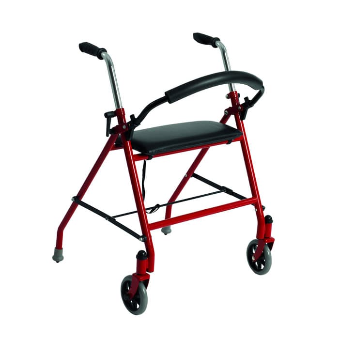 Drive two wheeled walker with seat, Red