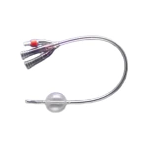 Soft Simplastic 3-Way Foley Post-Op Indwelling Catheters, Couvelaire Tip, 16"