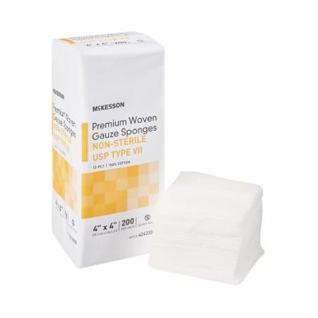 McKesson USP Type VII Gauze Sponge White Square NonSterile - Image 1