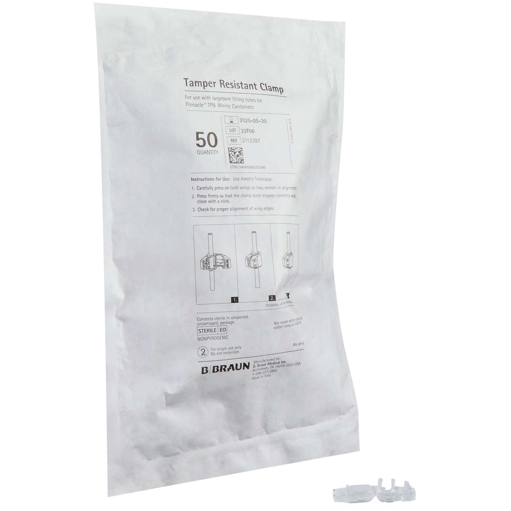 Pinnacle TPN Bag Tamper Resistant Clamp, 1 L or Larger