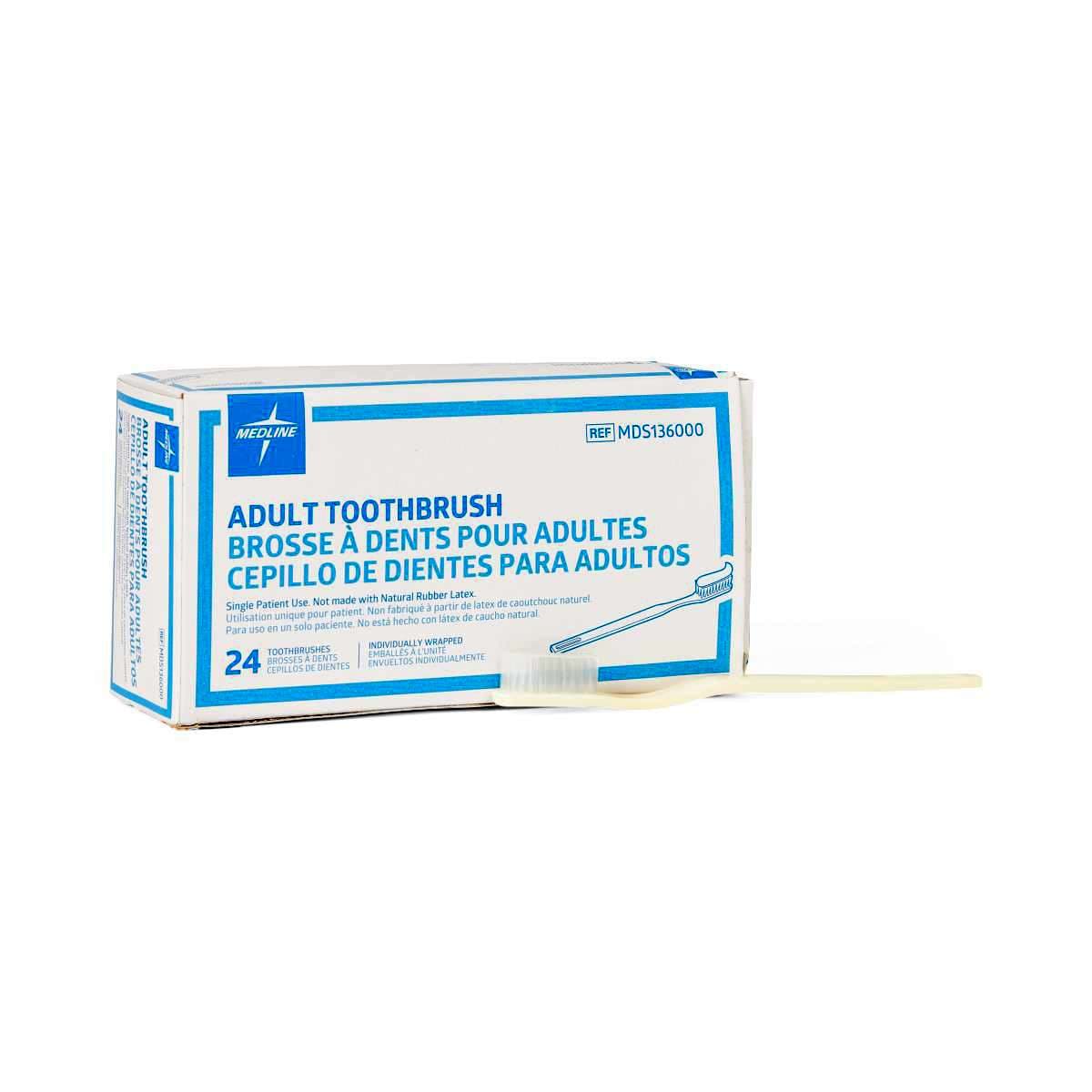 Medline Adult Toothbrush, 30 Tuft - Image 1