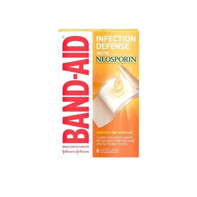 J and J Band-Aid First Aid Infection Defense XL 8 ct - Box of 8 - Image 1