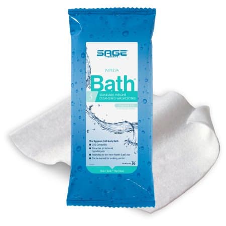 Impreva Bath Rinse-Free Bath Wipe, 8 x 8 Inch - Image 1