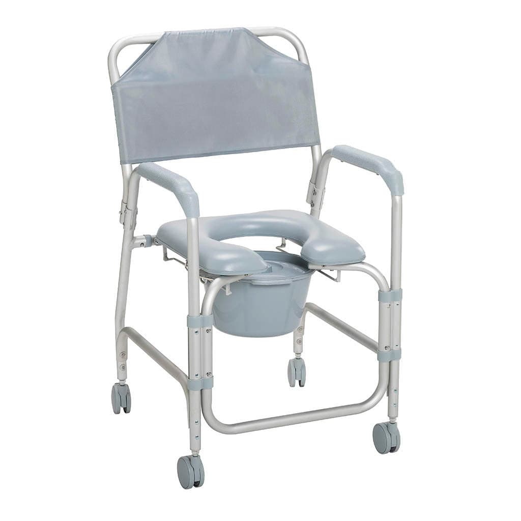 Drive Medical Aluminum Shower Chair and Commode with Casters - Image 1