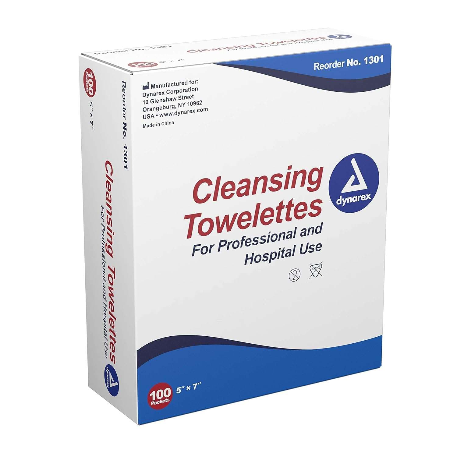 Dynarex Cleansing Towelettes, 5 x 7 Inch