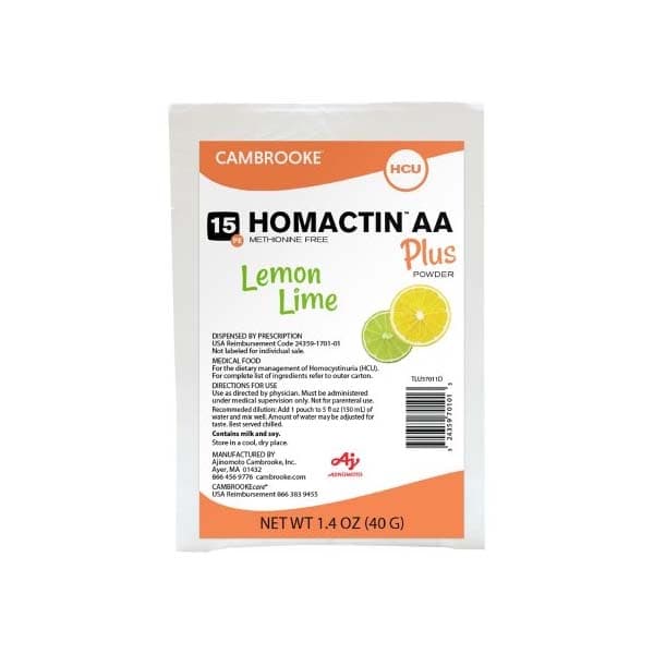 Homactin AA Plus Oral Supplement, Powder, Lemon Lime Flavor, 30 Packets - Case of 30 - Image 1