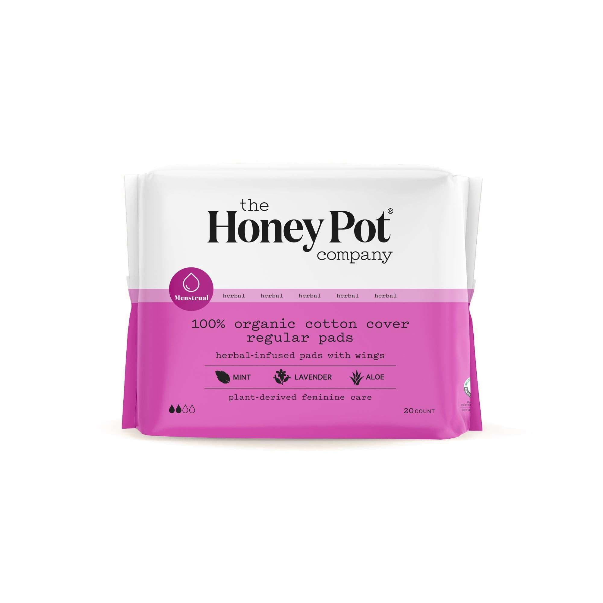The Honey Pot Herbal Menstrual Pads with Wings