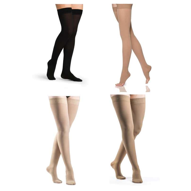 Sigvaris Womens Essential Opaque Comfort Thigh-High Compression Stockings, 20-30 mmHg - Image 1