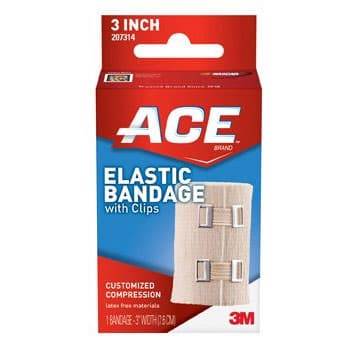 3M Ace Elastic Bandage with Metal Clips, Tan