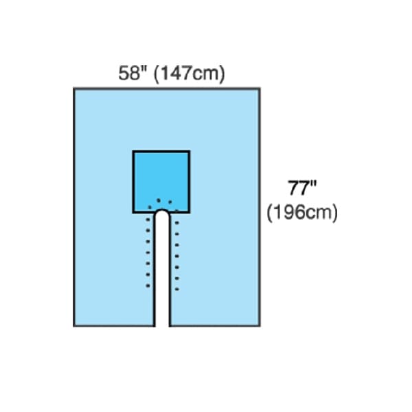 Cardinal Orthopedic Drape, Split Drape Without Covers and Pouch, 77 W x 120 L Inch - Case of 10 - Image 1