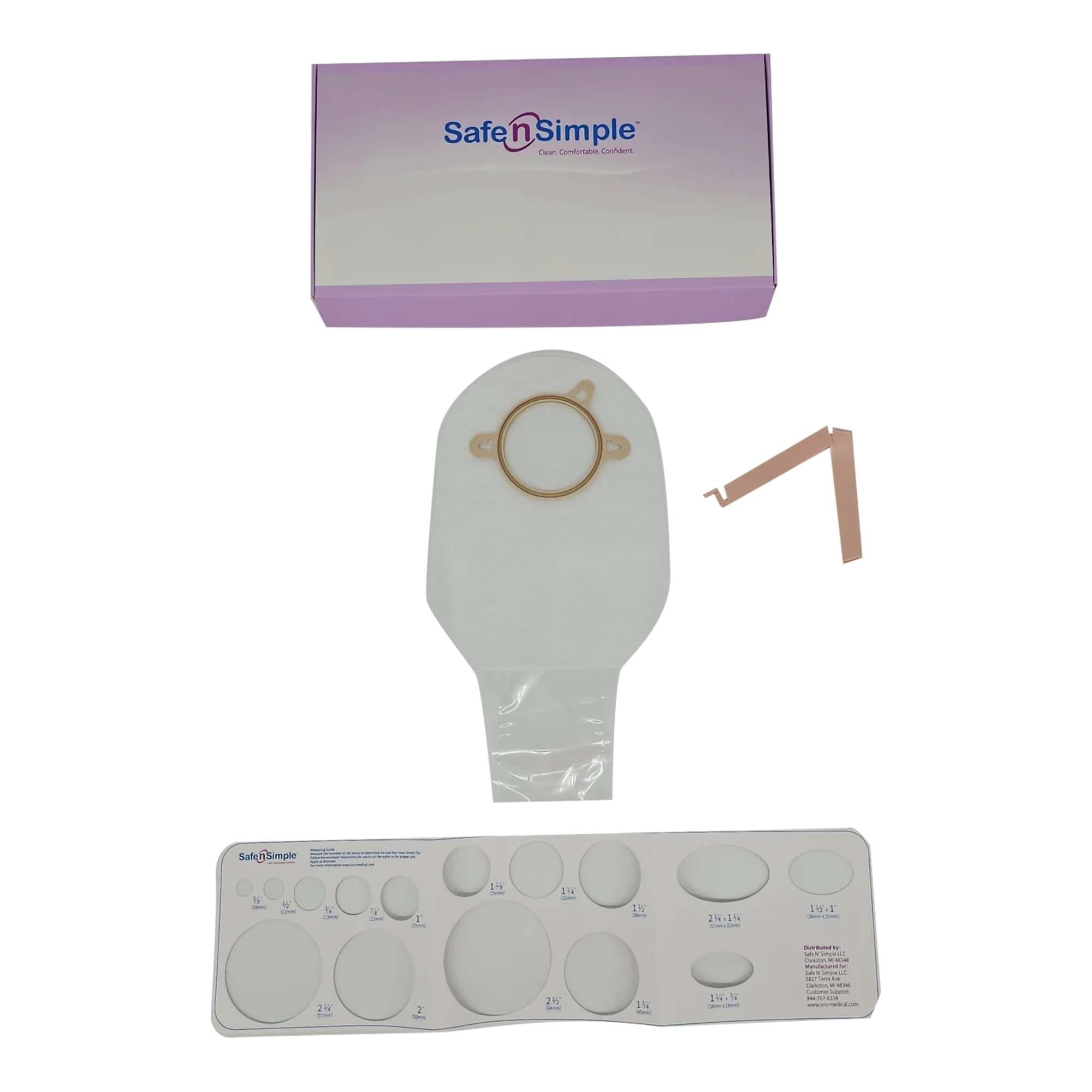 Safe N Simple Transparent Two-Piece System Ostomy Pouch - Image 1