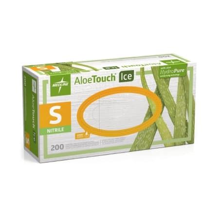 Medline Aloetouch Ice Nitrile Powder-Free Exam Gloves