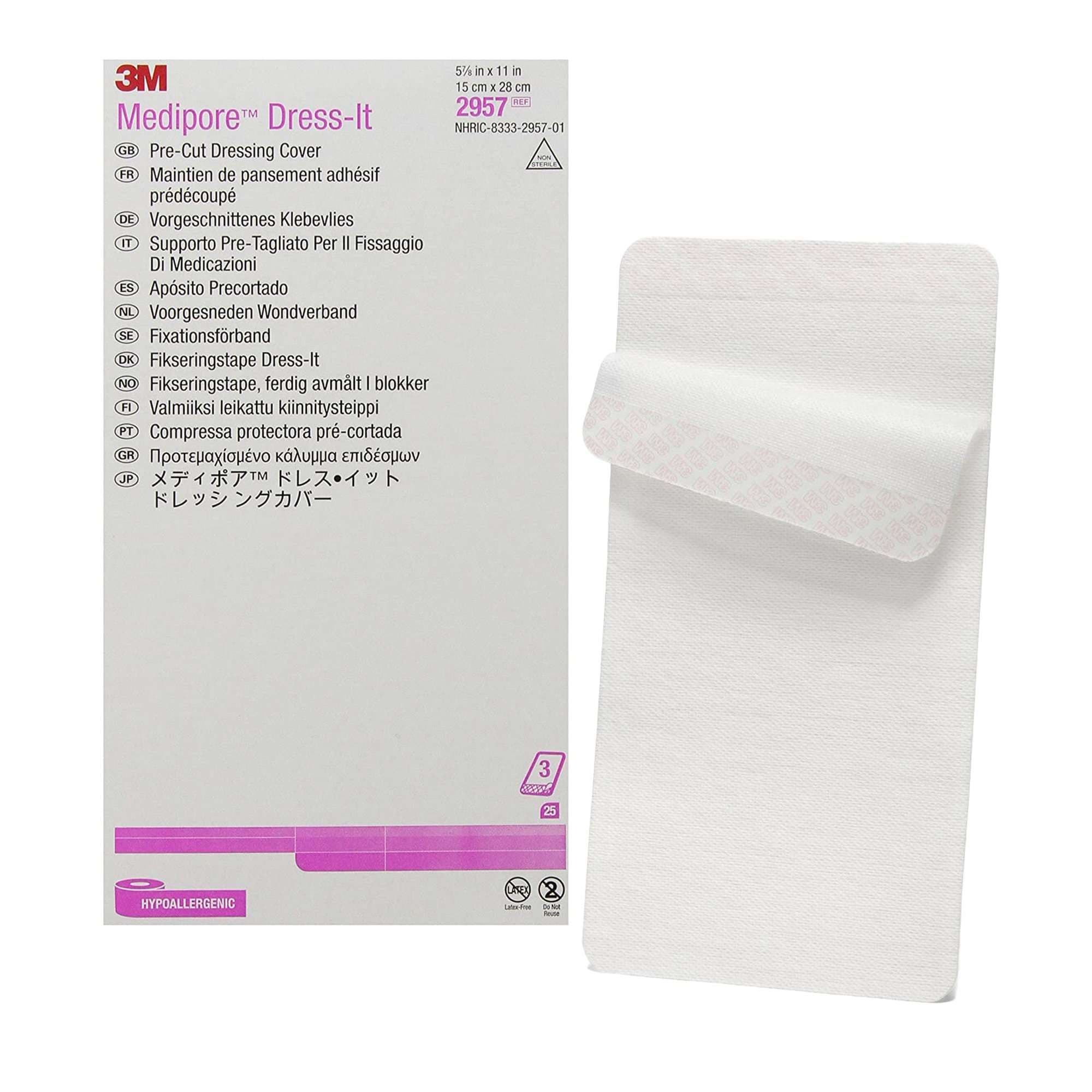 3M Medipore Hypoallergenic Dress-It Pre-Cut Dressing Cover