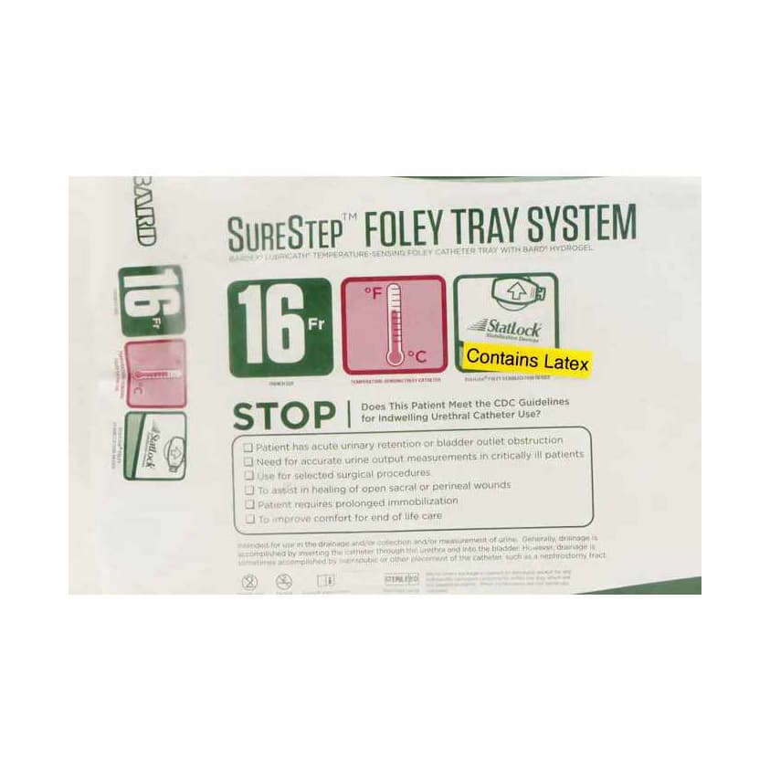 Surestep Indwelling Catheter Tray, 300 mL Urine Meter, 16 Fr, 16 Inch - Case of 10 - Image 2