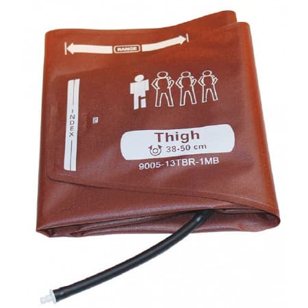 ADC Blood Pressure Cuff Adult Thigh, X-Large, Nylon Cuff, Orange - Image 1