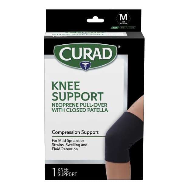 Curad Neoprene Pull-Over Knee Support with Closed Patella, Medium - Case of 4