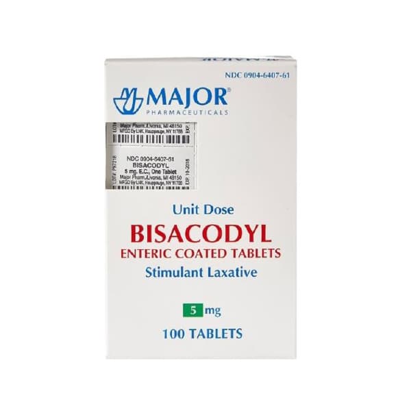 Major Bisacodyl Laxative Tablet, 5 mg