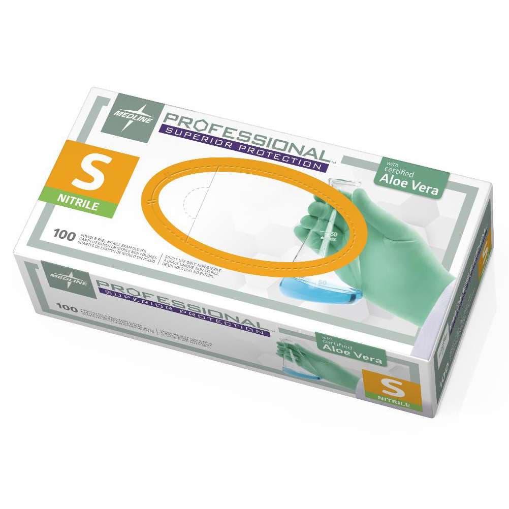 Medline Professional Powder-Free Textured Nitrile Exam Gloves - Image 1