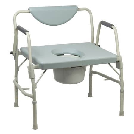 McKesson Steel Frame Bariatric Commode Chair, Gray - Image 1