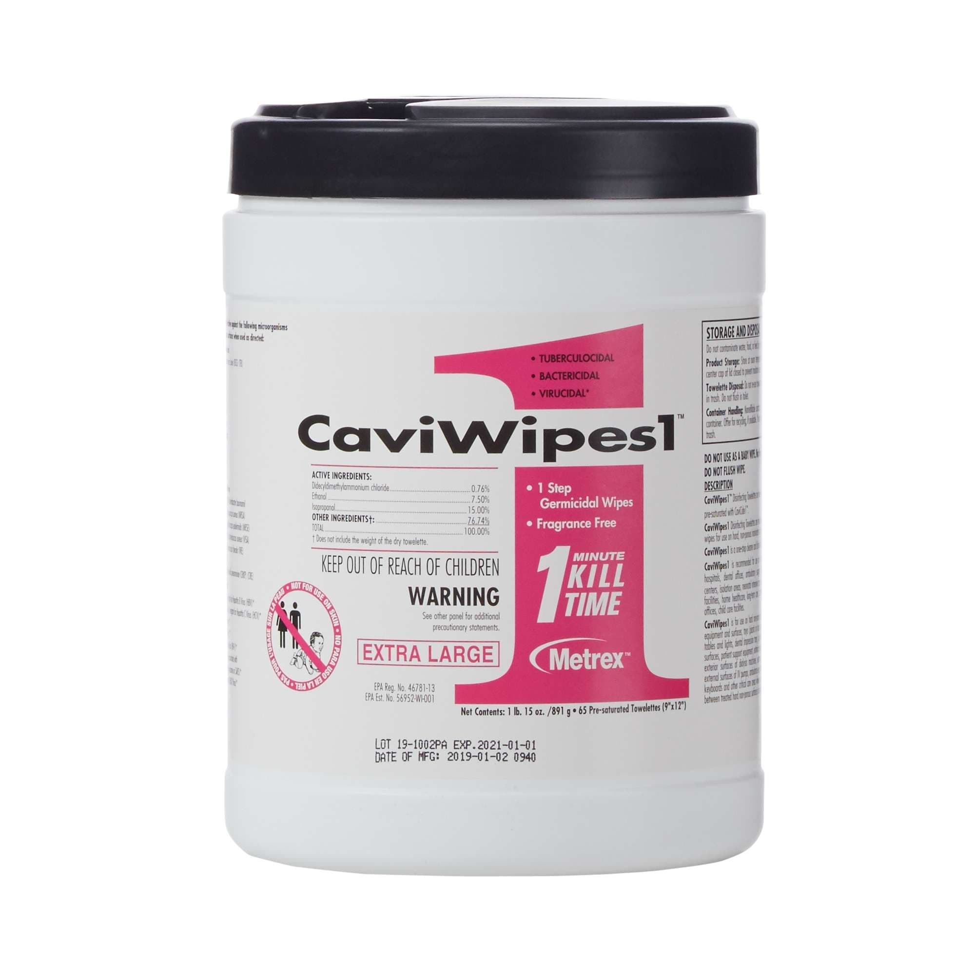CaviWipes1 XL Surface Disinfectant Canister Wipe