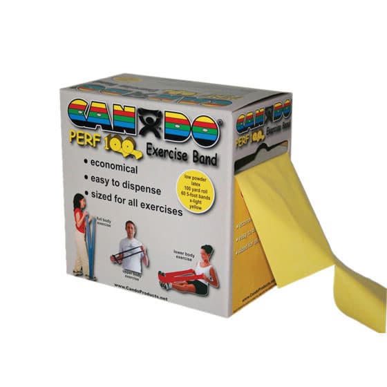 CanDo Low Powder Exercise Band 100 Yard Perf 100 Roll