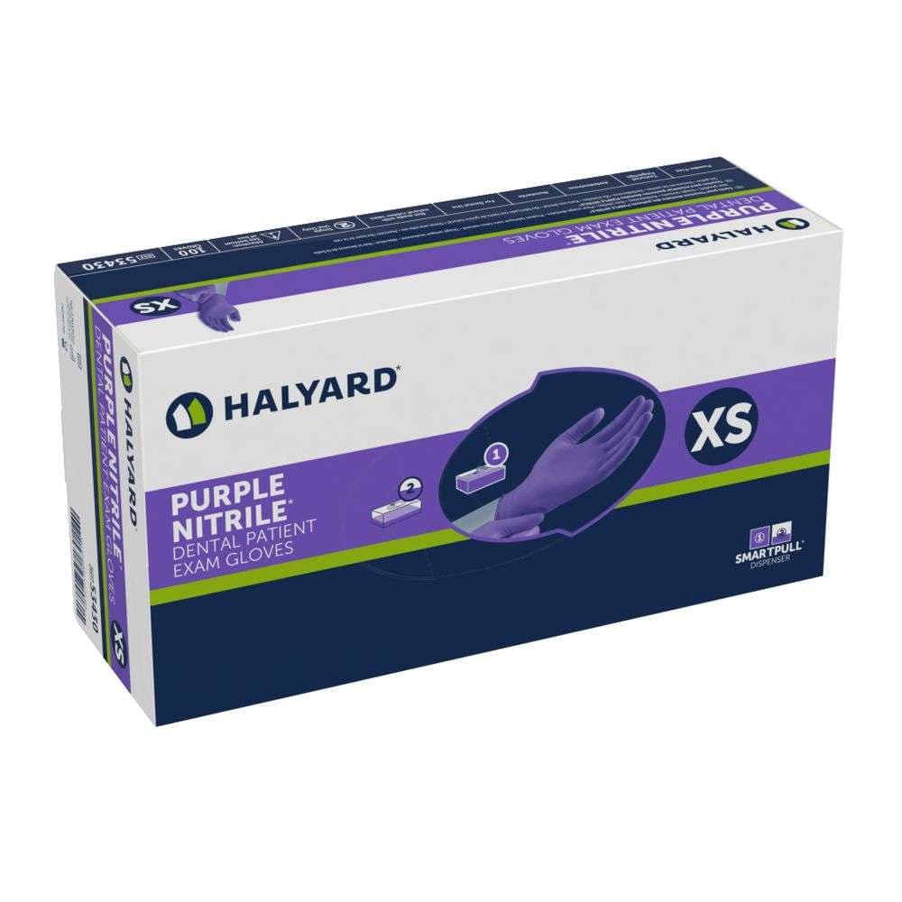 Halyard Purple Nitrile Dental Exam Gloves - Image 1