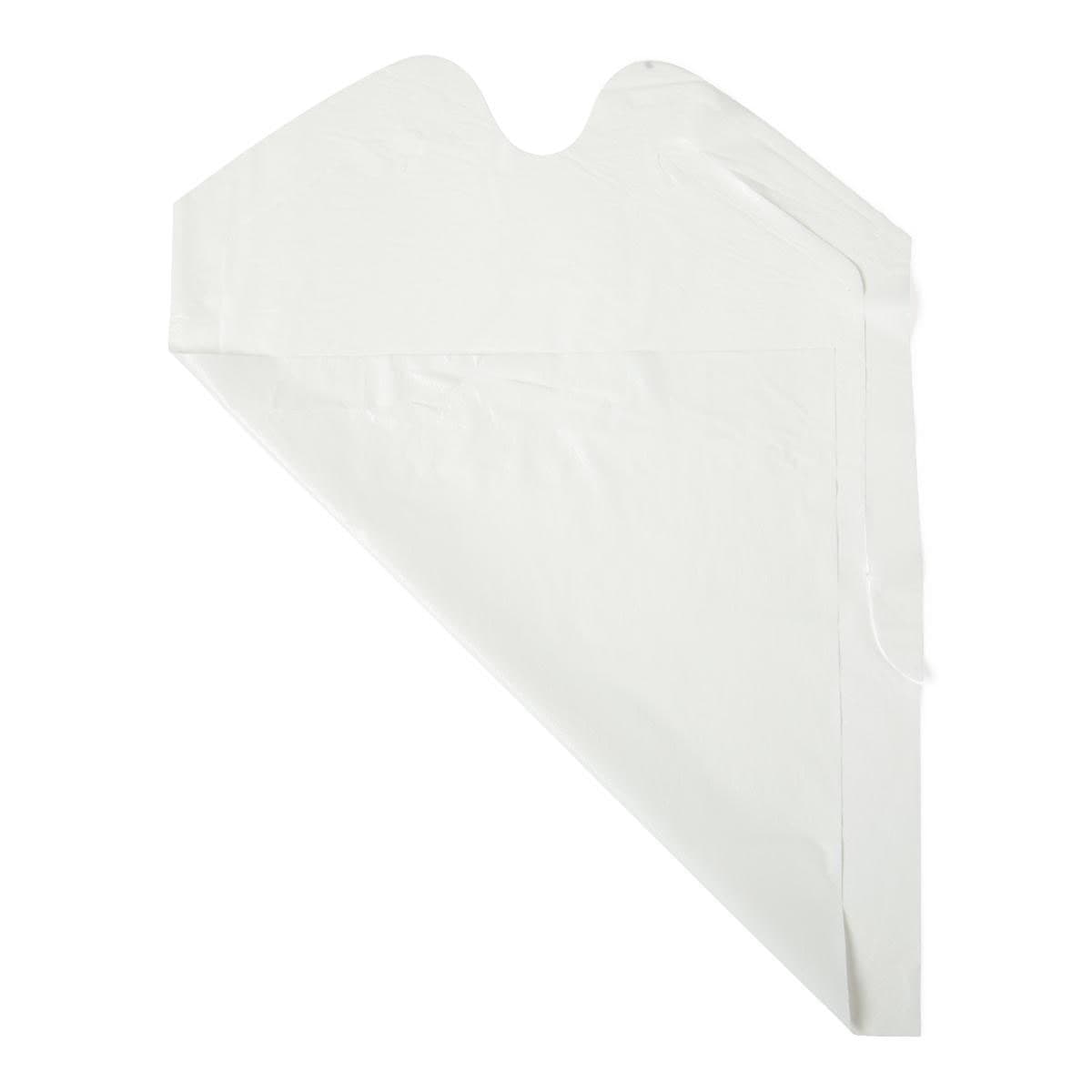 Medline Tie-On Disposable Waterproof Plastic White Bibs, 15 x 20 Inch - Case of 500 - Image 1