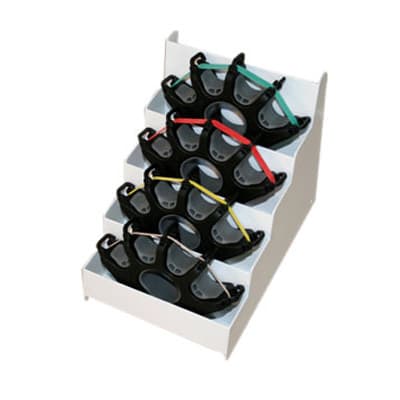 CanDo Digi-Extend 4 Hand Exerciser, metal rack with 64 bands(16 Each: tan, yellow, red, green)- set