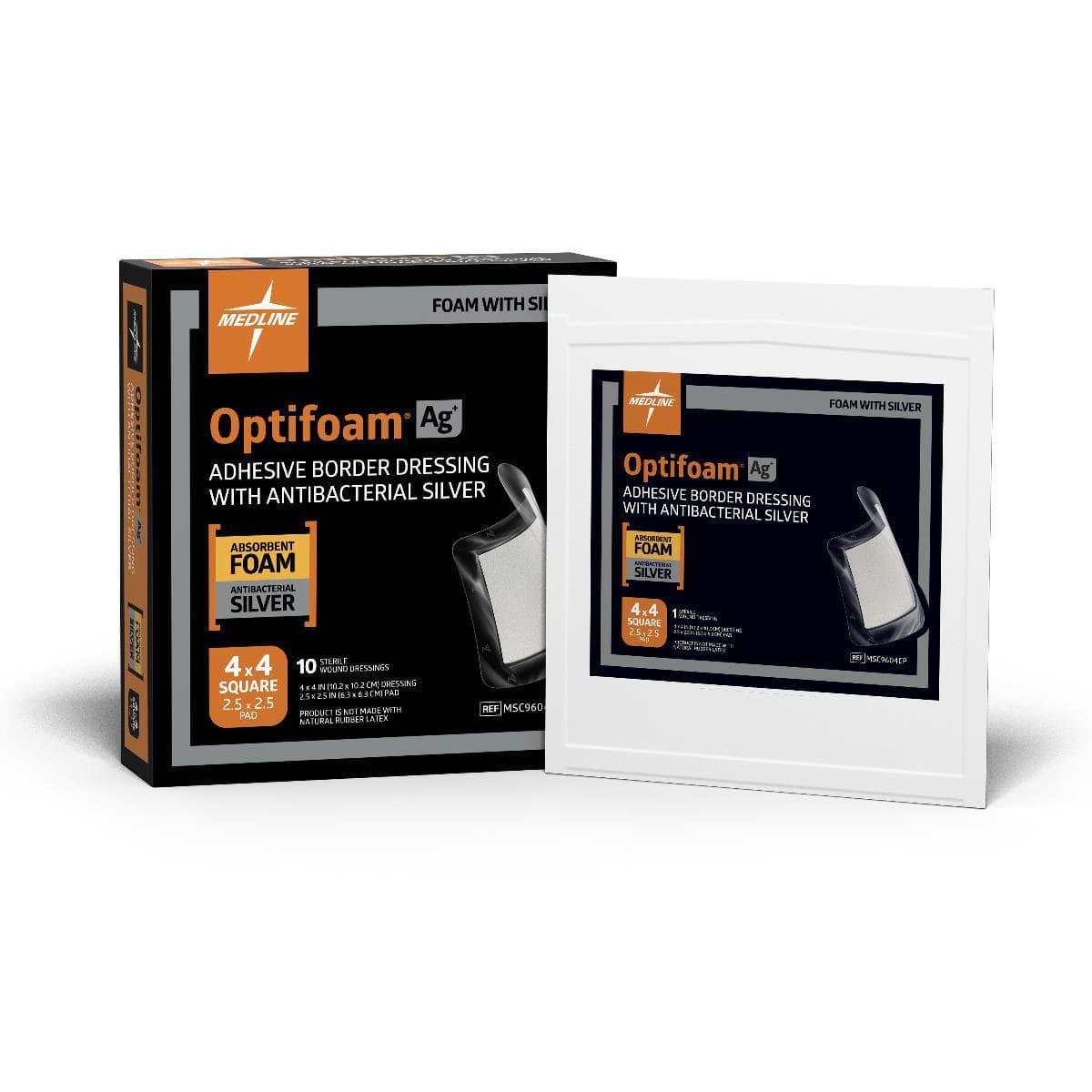 Optifoam Ag Adhesive Foam Dressing With Silver, Sterile