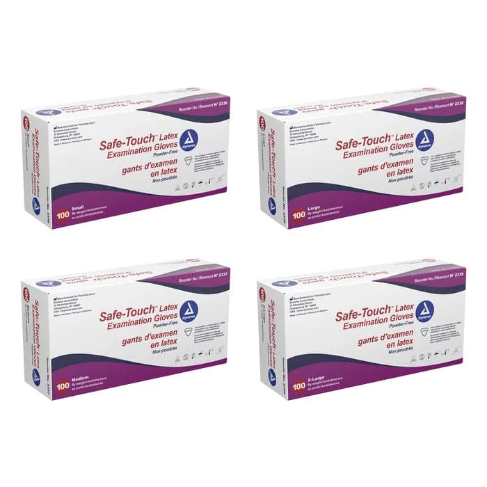 Dynarex Safe-Touch Latex Exam Gloves - Image 1