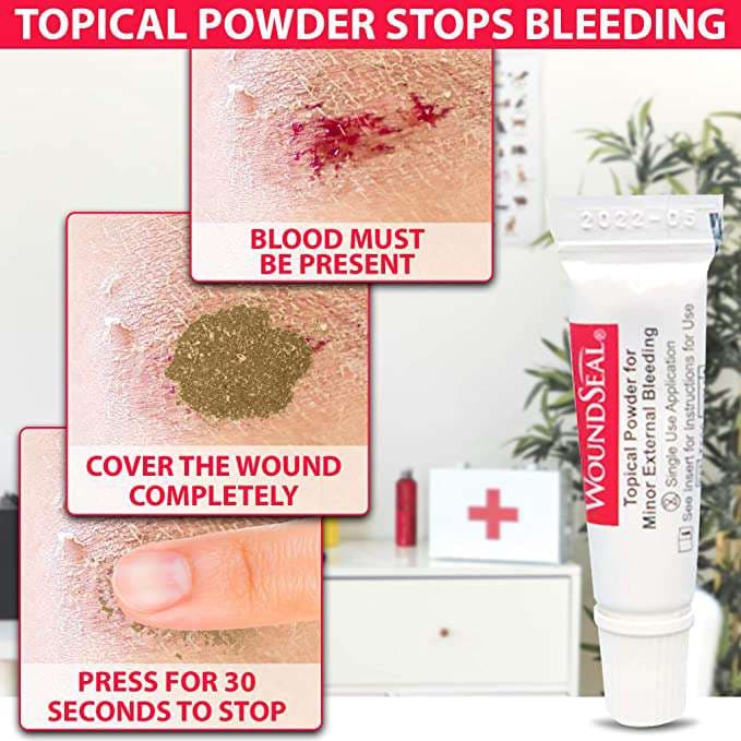 WoundSeal Topical Powder for Minor External Bleeding Hemostatic Agent - Package of 4 - Image 3