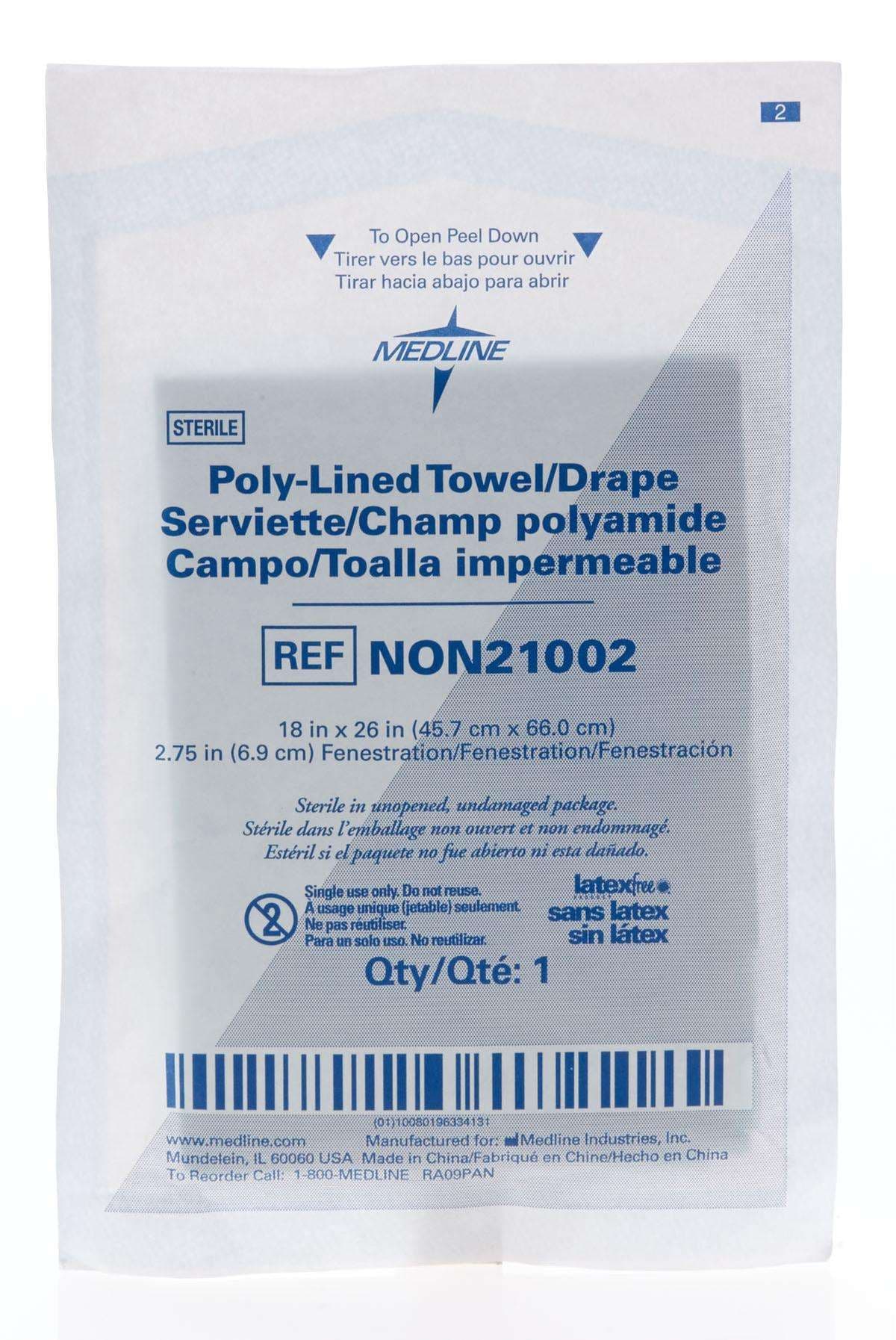 Medline Sterile Fenestrated Disposable Drape, 18" x 26" - Image 2