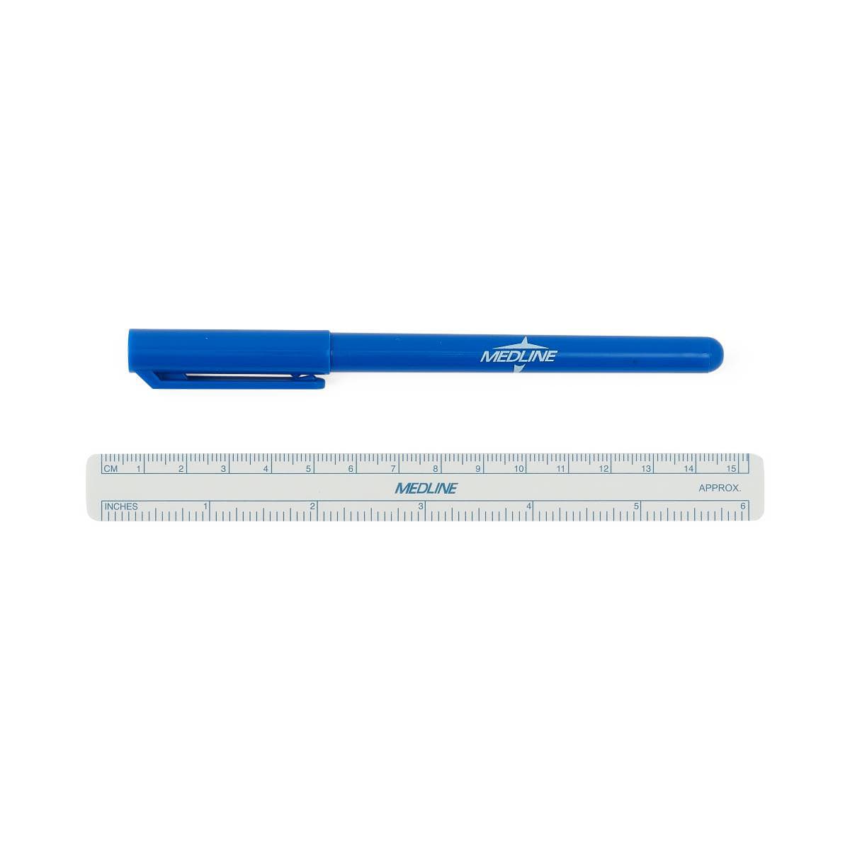 Medline Sterile Fine Tip Skin Marker with Ruler - Case of 50 - Image 1