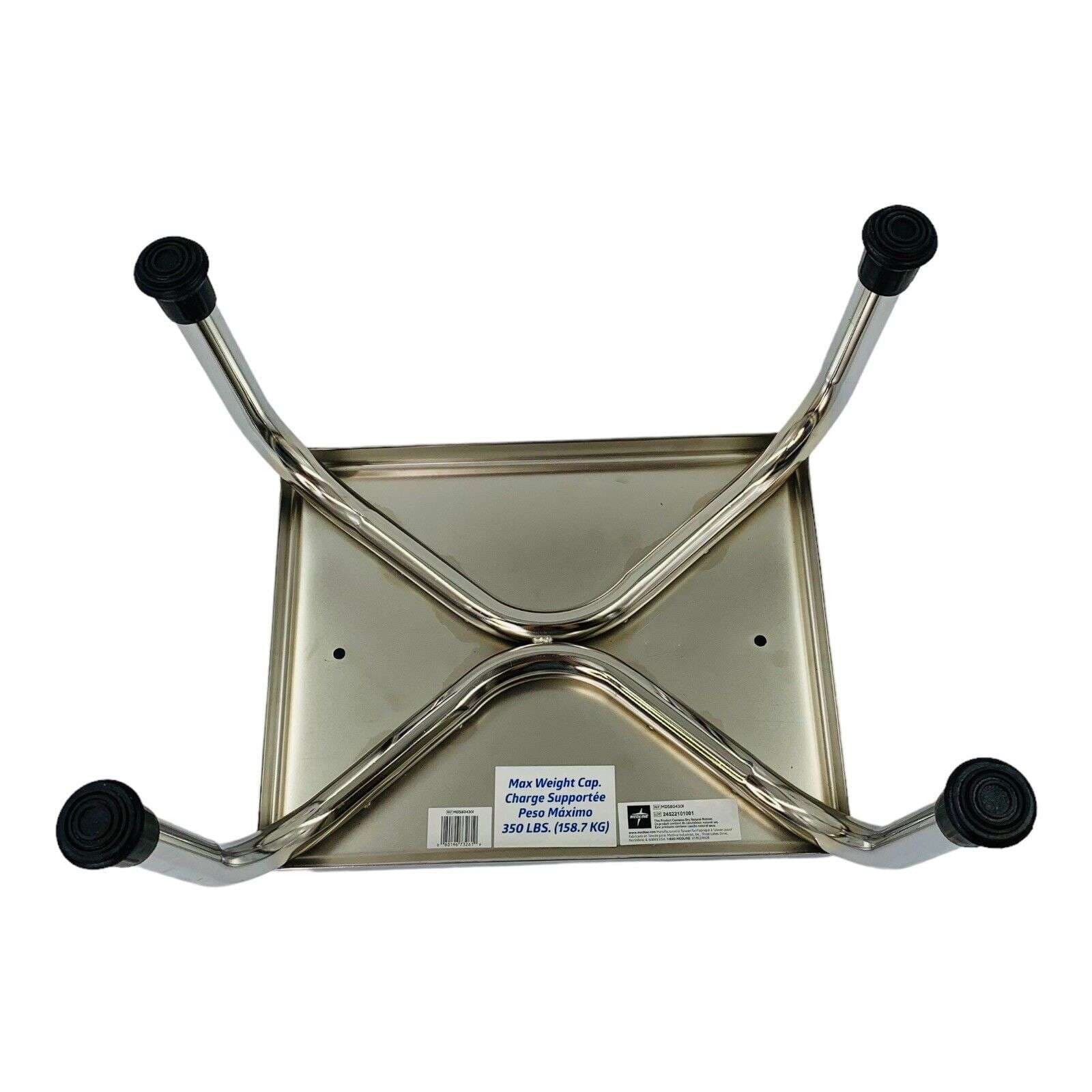 Medline Chrome Footstools with Rubber Mat - Image 3