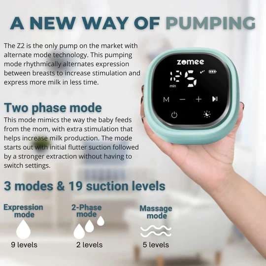 Zomee Z2 Double Electric Breast Pump With Hands Free Collection Cups - Image 5