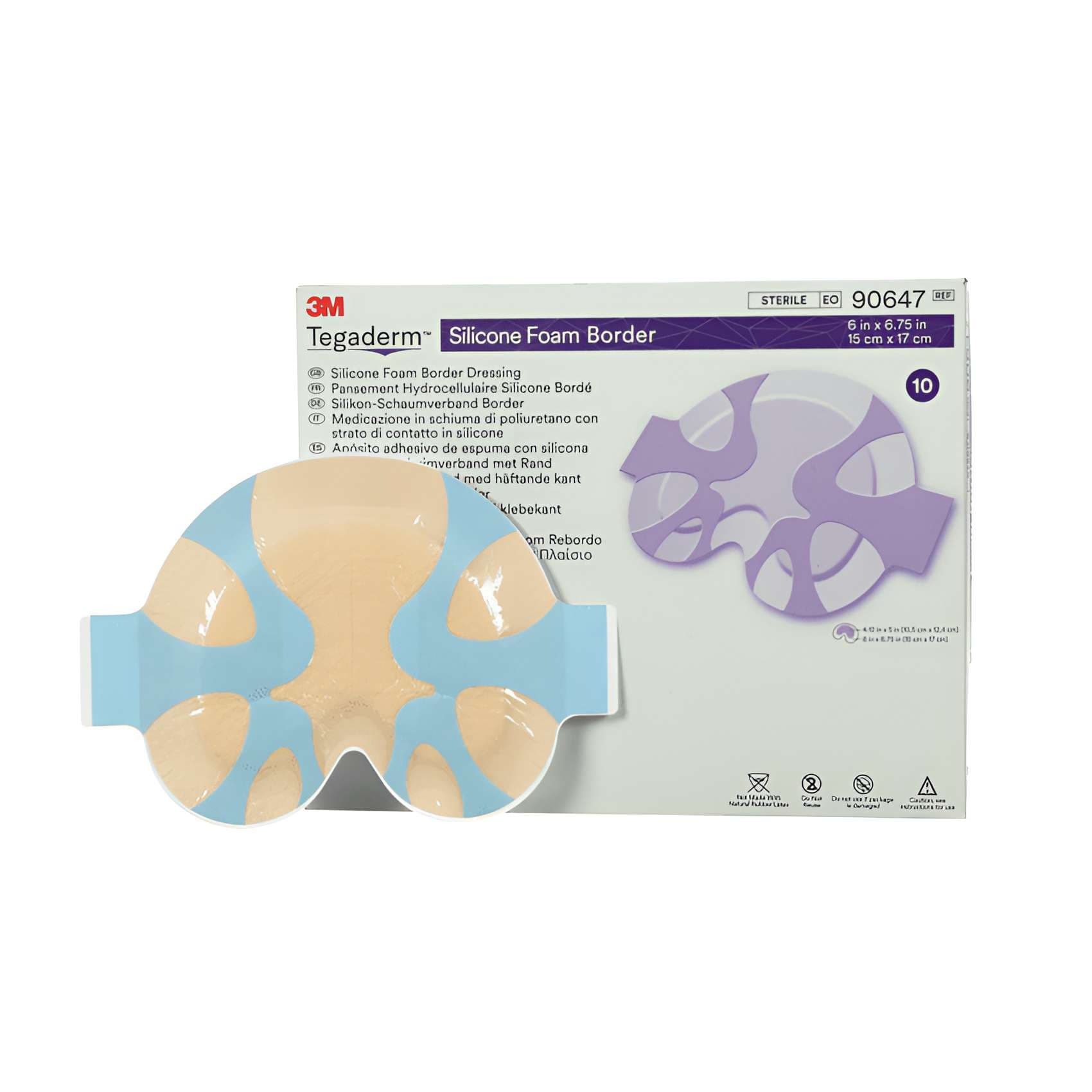 3M Tegaderm Silicone Foam Border Dressing Sacral Silicone Adhesive with Border - Image 1