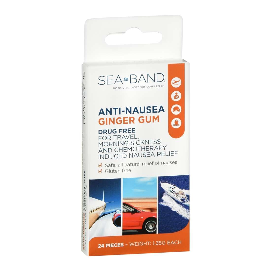 Sea-Band Nausea Relief Chewing Gum, Ginger Flavor