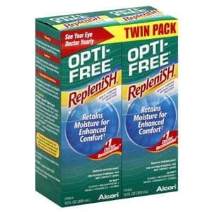 Alcon Opti-Free Replenish Contact Lens Solution, 10 oz - Package of 2