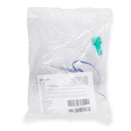 McKesson NonRebreather Oxygen Mask Clear One-Way Valve One Size Fits Most Elongated Style - Image 1