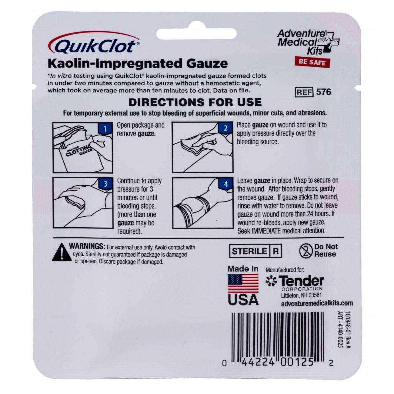 Quikclot Advanced Clotting Gauze