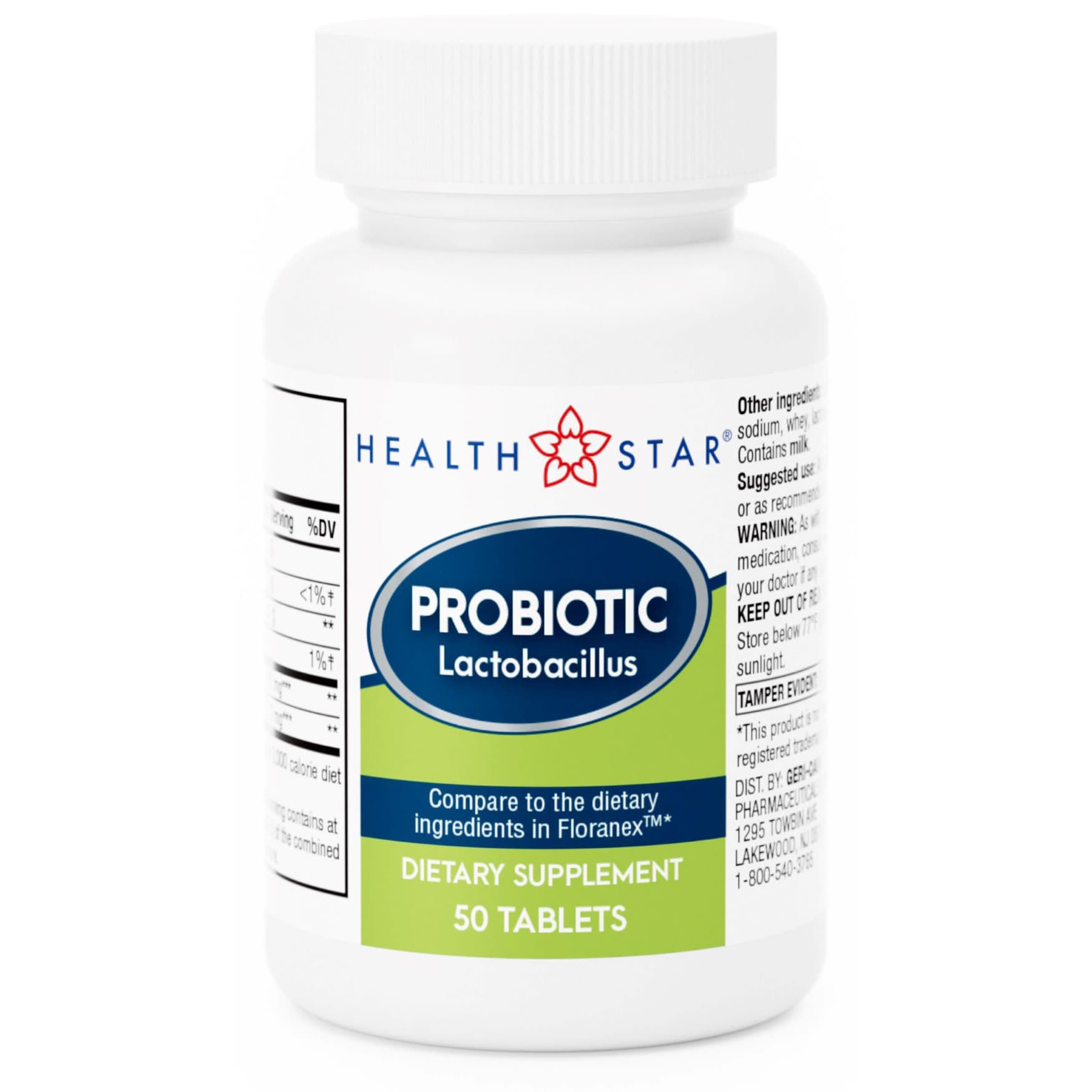 Health Star Lactobacillus Probiotic Supplement Tablets - Bottle of 50 - Image 1